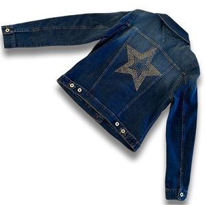Tommy Hilfiger Denim Jean Jacket with Studded Back Star Size Medium